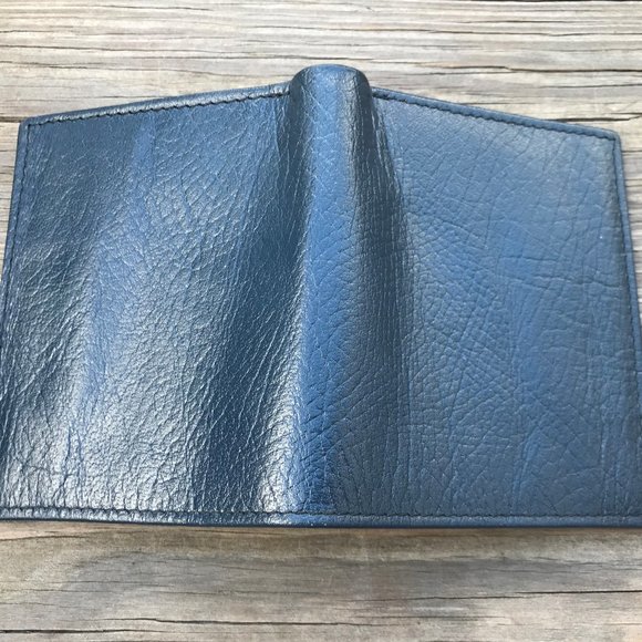 Blue Wallet Handmade Men Card Holder Purse Leather - Picture 3 of 12